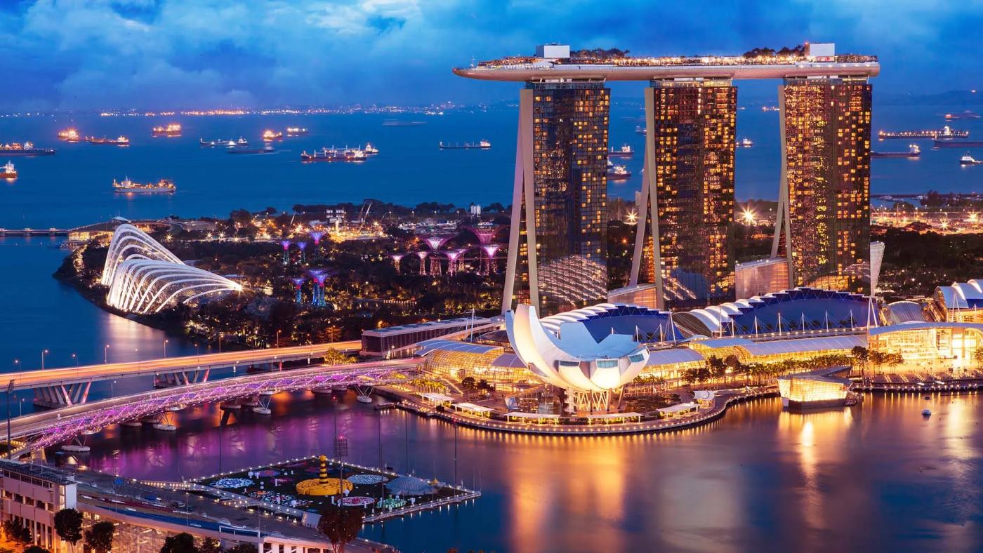 Marina Bay Sands Singapore exterior at night
